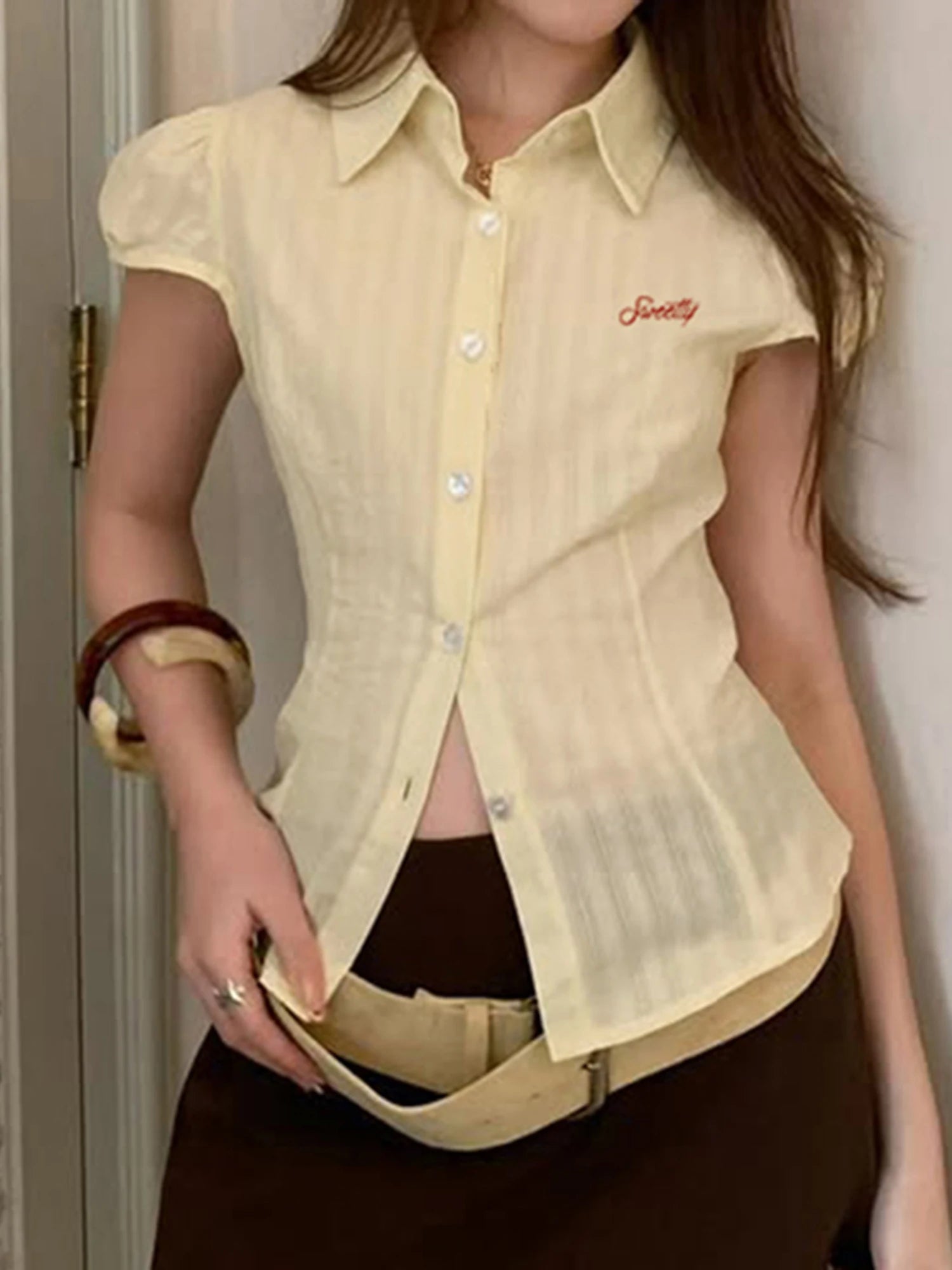 Embroidered Bow Shirt